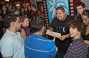 183-SBCF10-6557 - South Beach Comedy Festival comedian Gabriel Iglesias poses with some of the hundreds of fans he spent several hours with greeting them all personally at The Fillmore Miami Beach