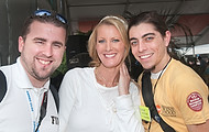 FIU-0460-WF104186 - Celebrity Chef Sandra Lee with FIU School of Hospitality's Dale Gomez, left, and Nathan Valentine, right at the Grand Tasting Village at the 2010 South Beach Wine & Food Festival