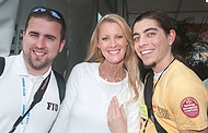 FIU-0461-WF104187 - Celebrity Chef Sandra Lee with FIU School of Hospitality's Dale Gomez, left, and Nathan Valentine, right at the Grand Tasting Village at the 2010 South Beach Wine & Food Festival