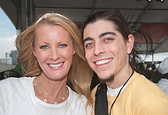 FIU-0463-WF104190 - Celebrity Chef Sandra Lee with FIU School of Hospitality's Nathan Valentine at the Grand Tasting Village at the 2010 South Beach Wine & Food Festival