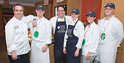FIU-BestOfBest-8369 - Porter House, NY - (owner) Michael Lomonaco, with FIU School of Hospitality students (in hats) Christian Svendsen, Michael Ammirati, Brittany Hicks, Lynette Roqueta and Harrison Chodorow at Best of the Best of the 2008 South Beach Wine and Food Festival.