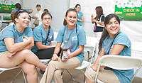 FIU-Grd-Taste-9858 - FIU School of Hospitality students Jessica Sabillon, Dayana Valero, Elsy Calix and Priscilla Urra having just  checked in are some of the over 500 FIU School of Hospitality students who participated at the 2008 South Beach Wine and Food Festival in Miami Beach.