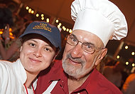 FIU-WF09-022656 - FIU School of Hospitality student Anna Abanza and "Mr Food" Art Ginsburg at the Burger Bash.