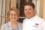FIU-WF09-054181 - FIU School of Hospitality Associate Dean Joan Remington and FIU School of Hospitality student and 2009 Barilla Best New Student Chef Award winner Arthur Mindermann at the Interactive lunch at the Biltmore Hotel in Coral Gables.