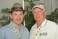 FIU-WF09-054395 - Food Network Celebrity Chef Bobby Flay, left, and FIU School of Hospitality Dean Joe West at the Grand Tasting Village.