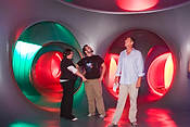 Luminarium-0186 - Harry Baxter, right, inside the Luminarium Levity III at Flamingo South Beach
