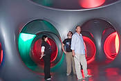 Luminarium-0184 - Harry Baxter, right, inside the Luminarium Levity III at Flamingo South Beach