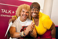 63-TMobileElPibe<br>Carlos Valderrama, left, and Doris Byrd
